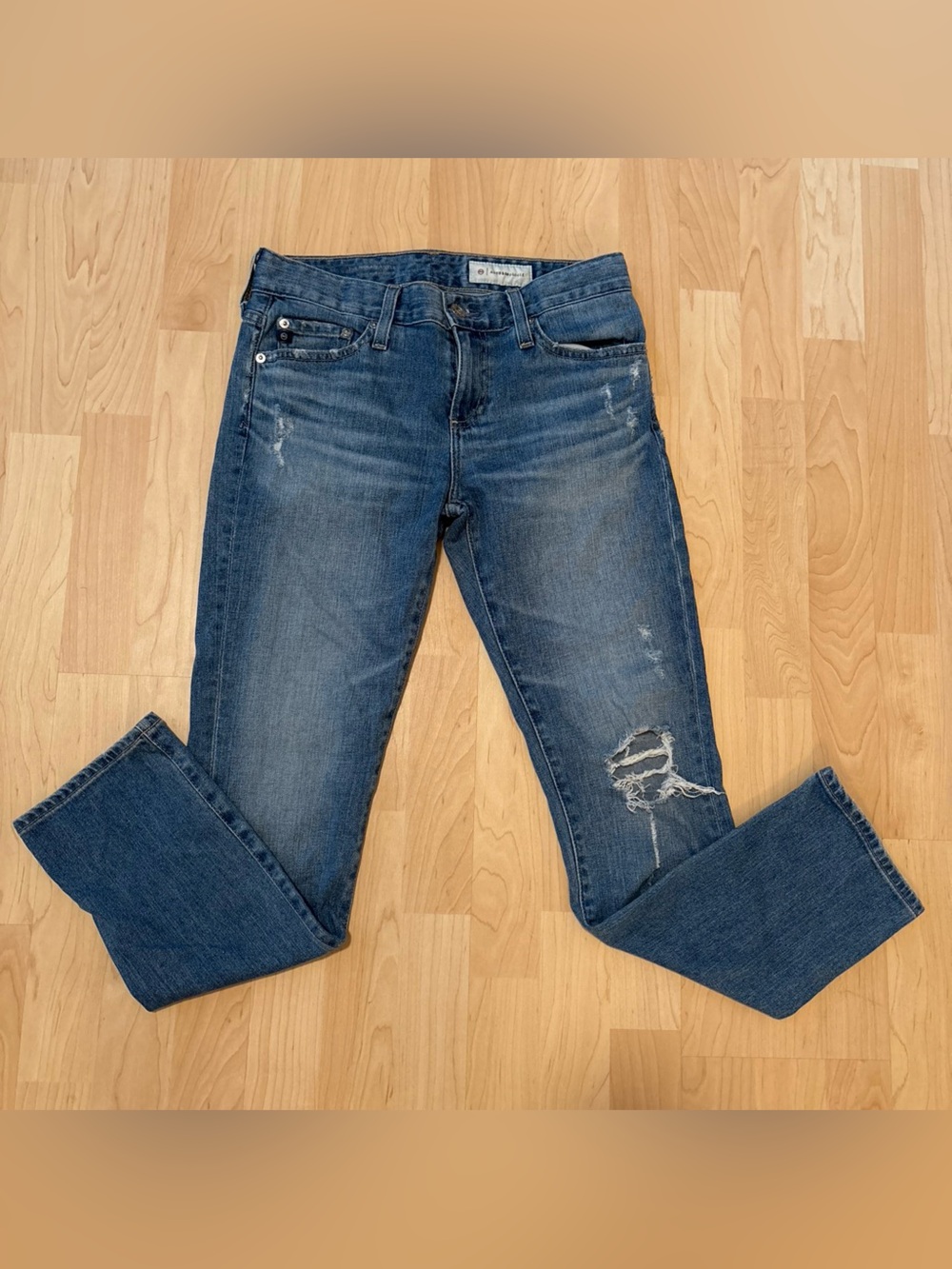Anthropologie Men's Blue Distressed Straight Jeans